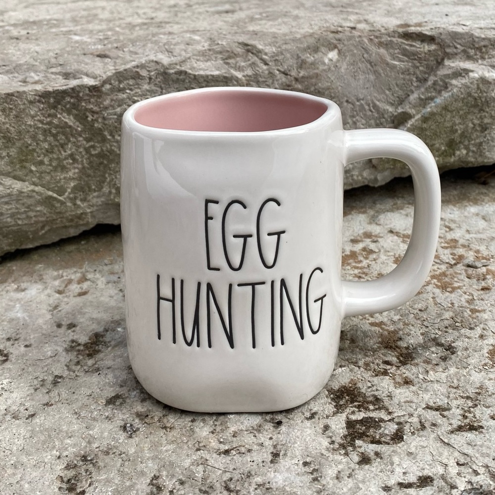 Rae Dunn EGG HUNTING Easter Mug- Pink Interior